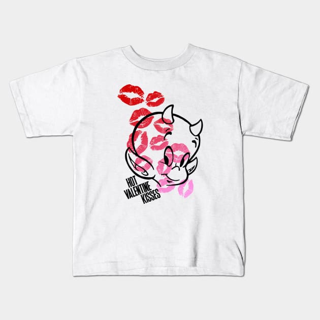 HOT STUFF - Hot Valentine kisses Kids T-Shirt by ROBZILLA